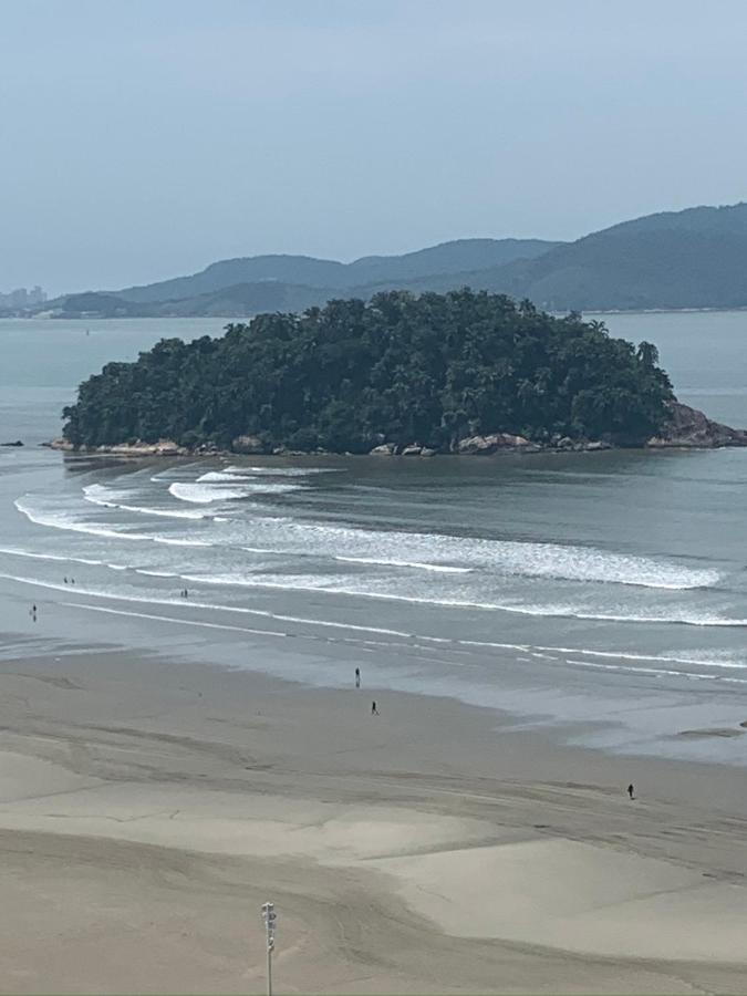 Sao Vicente Itarare Predio Frente Mar Apto Fundo Vista Parcial Eksteriør billede