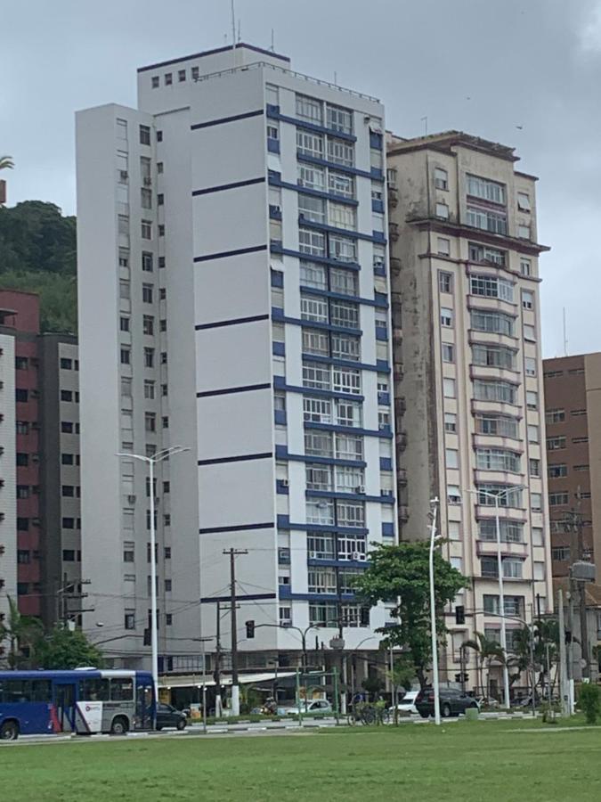 Sao Vicente Itarare Predio Frente Mar Apto Fundo Vista Parcial Eksteriør billede