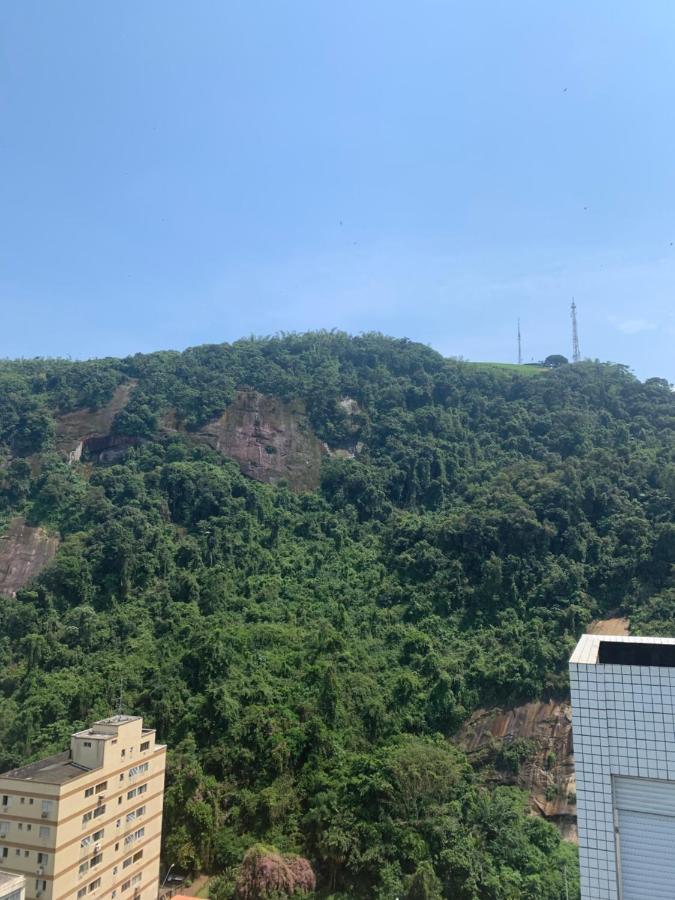 Sao Vicente Itarare Predio Frente Mar Apto Fundo Vista Parcial Eksteriør billede